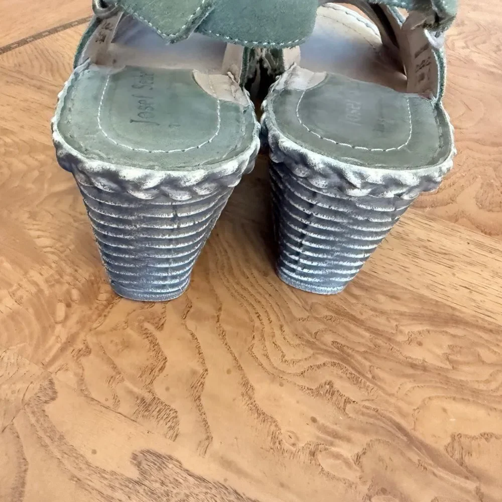 Josef Seibel Green Espadrille Slingback Shoes